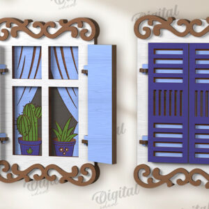 Intra απο ξύλο plywood 3mm-4mm πάχος 3D ξύλινο στολίδι παραθύρου Δίασταση 3x3 cm INTRAFABR-122455417