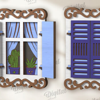 Intra απο ξύλο plywood 3mm-4mm πάχος 3D ξύλινο στολίδι παραθύρου Δίασταση 3x3 cm INTRAFABR-122455417 - Image 1