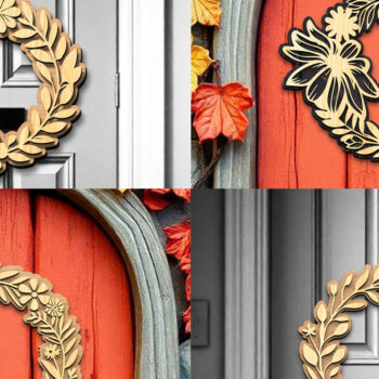 Intra απο ξύλο plywood 3mm-4mm πάχος Τρισδιάστατα στολίδια στεφάνι Δίασταση 8x8 cm INTRAFABR-119409728 - Image 1