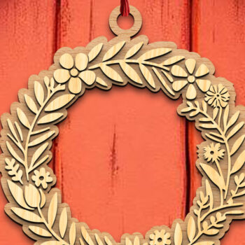 Intra απο ξύλο plywood 3mm-4mm πάχος Τρισδιάστατα στολίδια στεφάνι Δίασταση 8x8 cm INTRAFABR-119409728 - Image 3