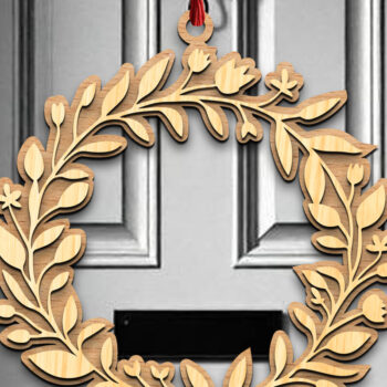 Intra απο ξύλο plywood 3mm-4mm πάχος Τρισδιάστατα στολίδια στεφάνι Δίασταση 8x8 cm INTRAFABR-119409728 - Image 4