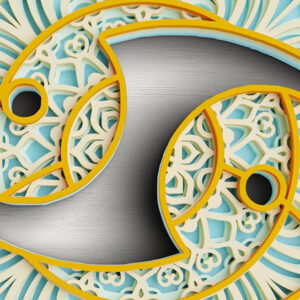Intra απο ξύλο plywood 3mm-4mm πάχος 3D Zodiac Ωροσκόπιο 4 επιπέδων Δίασταση 30x30 cm INTRAFABR-77074215