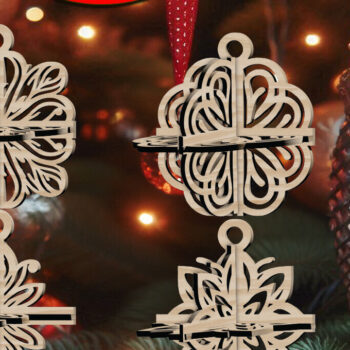 Intra απο ξύλο plywood 3mm-4mm πάχος 3D Χριστουγεννιάτικο 4Balls V22 Δίασταση 1x1 cm INTRAFABR-109318460 - Image 1