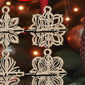 Intra απο ξύλο plywood 3mm-4mm πάχος 3D Χριστουγεννιάτικο 4Balls V30 Δίασταση 1x1 cm INTRAFABR-109319671 - Image 1