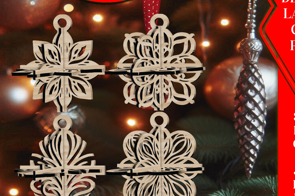 Intra απο ξύλο plywood 3mm-4mm πάχος 3D Χριστουγεννιάτικο 4Balls V30 Δίασταση 1x1 cm INTRAFABR-109319671