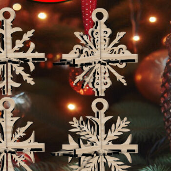 Intra απο ξύλο plywood 3mm-4mm πάχος 3D Χριστουγεννιάτικο 4Balls V36 Δίασταση 1x1 cm INTRAFABR-109320345 - Image 1