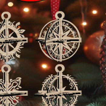 Intra απο ξύλο plywood 3mm-4mm πάχος 3D Χριστουγεννιάτικο 4Balls V38 Δίασταση 1x1 cm INTRAFABR-109320546 - Image 1