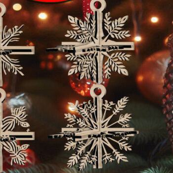 Intra απο ξύλο plywood 3mm-4mm πάχος 3D Χριστουγεννιάτικο 4Balls V40 Δίασταση 1x1 cm INTRAFABR-109320748 - Image 1