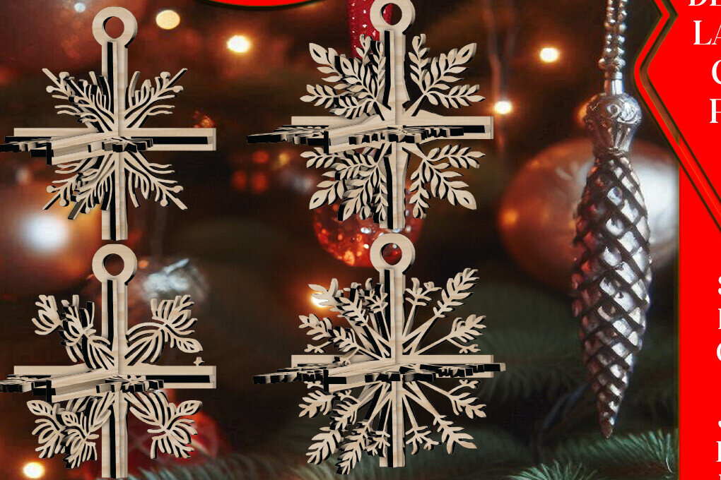 Intra απο ξύλο plywood 3mm-4mm πάχος 3D Χριστουγεννιάτικο 4Balls V40 Δίασταση 1x1 cm INTRAFABR-109320748