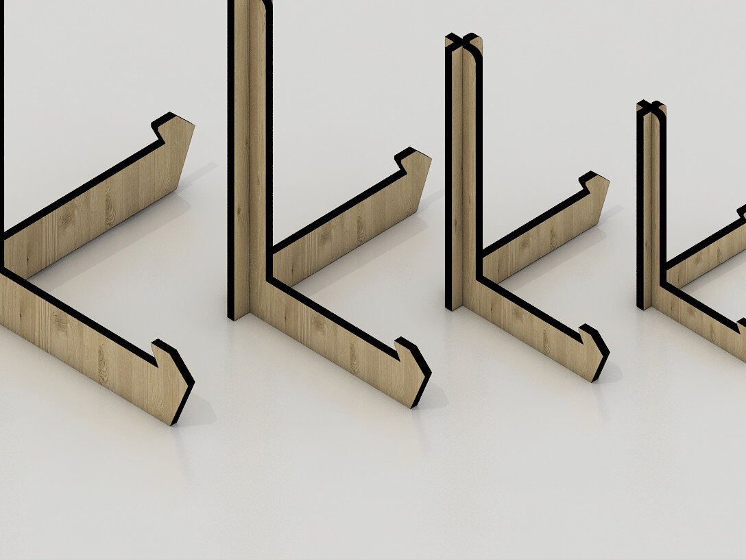 Intra απο ξύλο plywood 3mm-4mm πάχος 3 χιλιοστά Easel Stand 4 Size, Plate Δίασταση 30x20 cm INTRAFABR-60735466