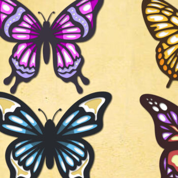 Intra απο ξύλο plywood 3mm-4mm πάχος Κόψιμο με λέιζερ με 4 στρώσεις πεταλούδας Δίασταση 30x20 cm INTRAFABR-96048930 - Image 1