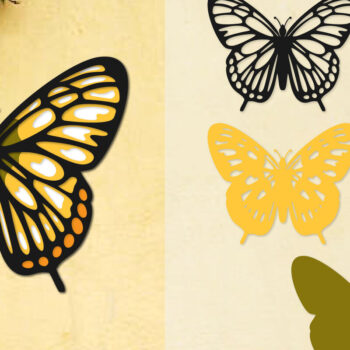 Intra απο ξύλο plywood 3mm-4mm πάχος Κόψιμο με λέιζερ με 4 στρώσεις πεταλούδας Δίασταση 30x20 cm INTRAFABR-96048930 - Image 2