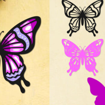 Intra απο ξύλο plywood 3mm-4mm πάχος Κόψιμο με λέιζερ με 4 στρώσεις πεταλούδας Δίασταση 30x20 cm INTRAFABR-96048930 - Image 3