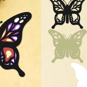 Intra απο ξύλο plywood 3mm-4mm πάχος Κόψιμο με λέιζερ με 4 στρώσεις πεταλούδας Δίασταση 30x20 cm INTRAFABR-96048930 - Image 4