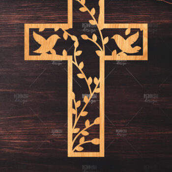 Intra απο ξύλο plywood 3mm-4mm πάχος 4 Christian Cross Silhouette, Δίασταση 15x15 cm INTRAFABR-119063504 - Image 4