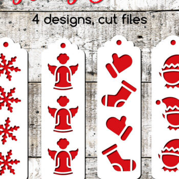 Intra απο ξύλο plywood 3mm-4mm πάχος 4 Χριστουγεννιάτικες σελιδοδείκτες Cut  Δίασταση 15x15 cm INTRAFABR-107441552 - Image 1