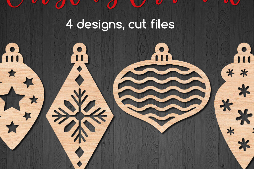 Intra απο ξύλο plywood 3mm-4mm πάχος 4 Χριστουγεννιάτικα στολίδια Δίασταση 8x8 cm INTRAFABR-111939390