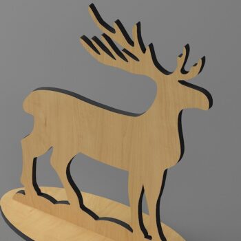 Intra απο ξύλο plywood 3mm-4mm πάχος 4 Χριστουγεννιάτικη διακόσμηση με τάρανδο Δίασταση 30x20 cm INTRAFABR-44971557 - Image 3