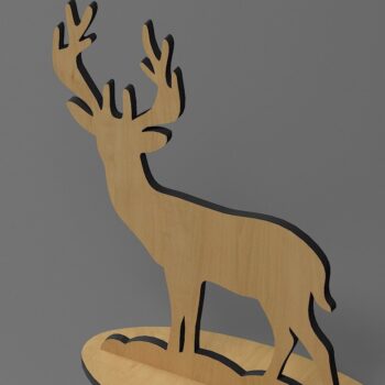 Intra απο ξύλο plywood 3mm-4mm πάχος 4 Χριστουγεννιάτικη διακόσμηση με τάρανδο Δίασταση 30x20 cm INTRAFABR-44971557 - Image 4