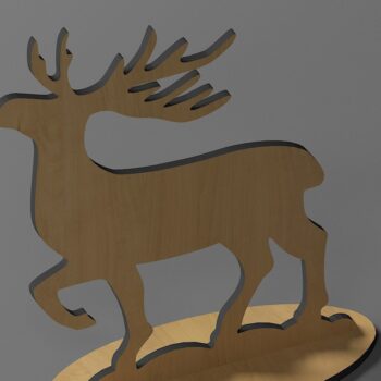 Intra απο ξύλο plywood 3mm-4mm πάχος 4 Χριστουγεννιάτικη διακόσμηση με τάρανδο Δίασταση 30x20 cm INTRAFABR-44971557 - Image 5