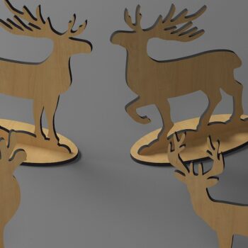 Intra απο ξύλο plywood 3mm-4mm πάχος 4 Χριστουγεννιάτικη διακόσμηση με τάρανδο Δίασταση 30x20 cm INTRAFABR-44971557 - Image 6