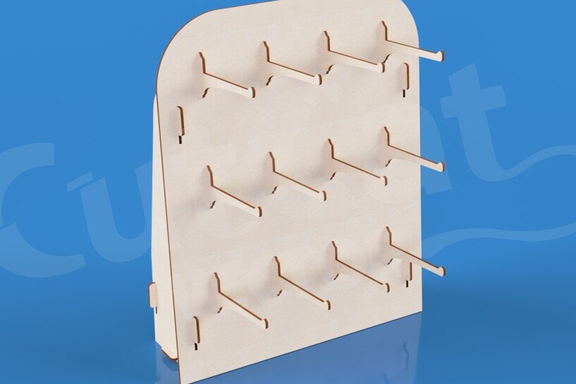 Intra απο ξύλο plywood 3mm-4mm πάχος 4 βάσεις για μπρελόκ με κουτί στο πίσω μέρος αποθήκευσης Δίασταση 6x6 cm INTRAFABR-123690207 - Image 1