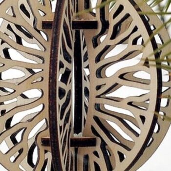 Intra απο ξύλο plywood 3mm-4mm πάχος 4 τμχ 3D Στολίδι Χριστουγεννιάτικου Δέντρου Δίασταση 3x3 cm INTRAFABR-39112471 - Image 3