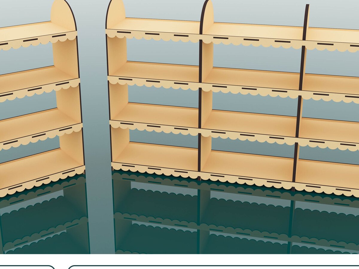 Intra απο ξύλο plywood 3mm-4mm πάχος με λέιζερ κοπής 4 Shef Display Stand Δίασταση 15x15 cm INTRAFABR-67916041