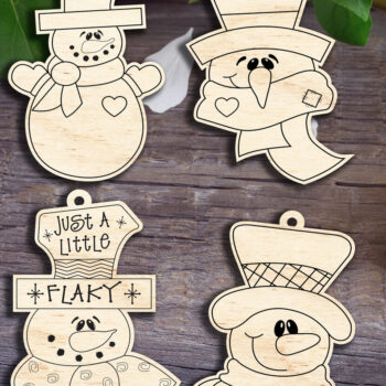 Intra απο ξύλο plywood 3mm-4mm πάχος 4 Χιονάνθρωποι Δίασταση 8x8 cm INTRAFABR-28903500 - Image 1