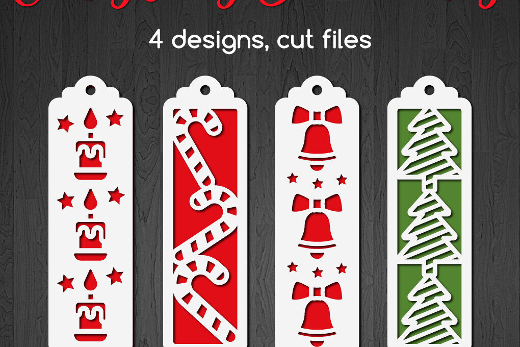 Intra απο ξύλο plywood 3mm-4mm πάχος 4 Χριστουγεννιάτικες σελιδοδείκτες δύο επιπέδων Δίασταση 15x15 cm INTRAFABR-107254269