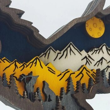 Intra απο ξύλο plywood 3mm-4mm πάχος 4 Ξύλινα Ζώα Σπίτι Χριστουγέννων 2 Δίασταση 8x8 cm INTRAFABR-51127237 - Image 1