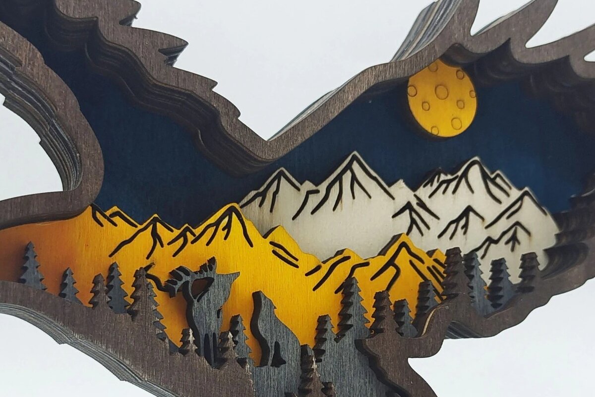 Intra απο ξύλο plywood 3mm-4mm πάχος 4 Ξύλινα Ζώα Σπίτι Χριστουγέννων 2 Δίασταση 8x8 cm INTRAFABR-51127237