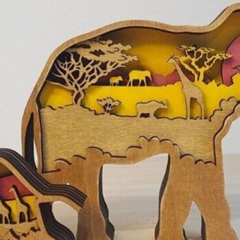 Intra απο ξύλο plywood 3mm-4mm πάχος 4 Ξύλινα Ζώα Σπίτι Χριστουγέννων 2 Δίασταση 8x8 cm INTRAFABR-51127237 - Image 6