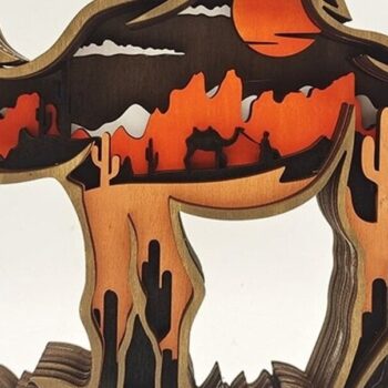 Intra απο ξύλο plywood 3mm-4mm πάχος 4 Ξύλινα Ζώα Σπίτι Χριστουγέννων Δίασταση 8x8 cm INTRAFABR-50982195 - Image 3