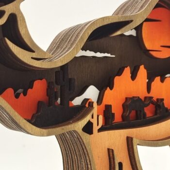 Intra απο ξύλο plywood 3mm-4mm πάχος 4 Ξύλινα Ζώα Σπίτι Χριστουγέννων Δίασταση 8x8 cm INTRAFABR-50982195 - Image 4