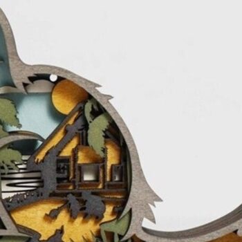 Intra απο ξύλο plywood 3mm-4mm πάχος 4 Ξύλινα Ζώα Σπίτι Χριστουγέννων Δίασταση 8x8 cm INTRAFABR-50982195 - Image 5