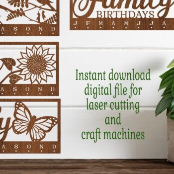 Intra απο ξύλο plywood 3mm-4mm πάχος 4 X Calendar Sets File Δίασταση 50x50 cm INTRAFABR-76257288 - Image 1