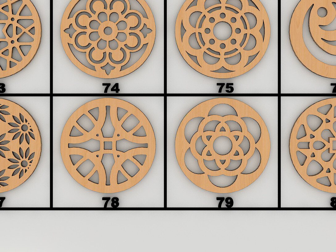 Intra απο ξύλο plywood 3mm-4mm πάχος 40 Coaster Trivet Pattern 159 Δίασταση 15x15 cm INTRAFABR-56301343