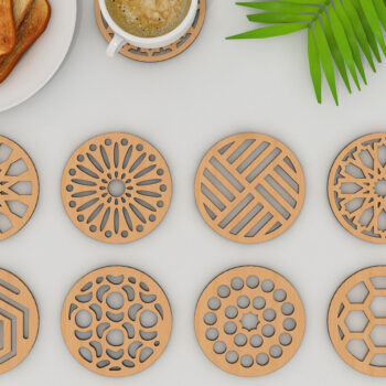Intra απο ξύλο plywood 3mm-4mm πάχος 40 Coaster Trivet Pattern 159 Δίασταση 15x15 cm INTRAFABR-56301343 - Image 2