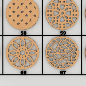 Intra απο ξύλο plywood 3mm-4mm πάχος 40 Coaster Trivet Pattern 159 Δίασταση 15x15 cm INTRAFABR-56301343 - Image 8