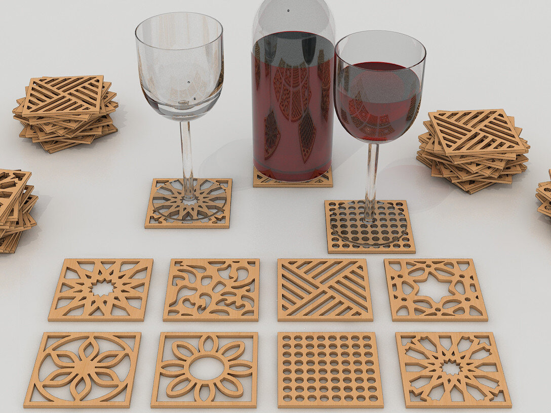 Intra απο ξύλο plywood 3mm-4mm πάχος 40 Coaster AI Cut 161 Δίασταση 30x20 cm INTRAFABR-55958074