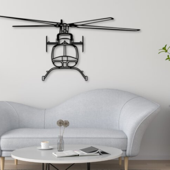 Intra απο ξύλο plywood 3mm-4mm πάχος 407 Helicopter, Aircraft Silhouette Δίασταση 15x15 cm INTRAFABR-109730275 - Image 1