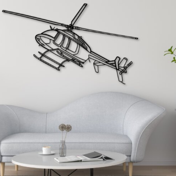 Intra απο ξύλο plywood 3mm-4mm πάχος 407 Helicopter Silhouette,  Δίασταση 15x15 cm INTRAFABR-109730266 - Image 1