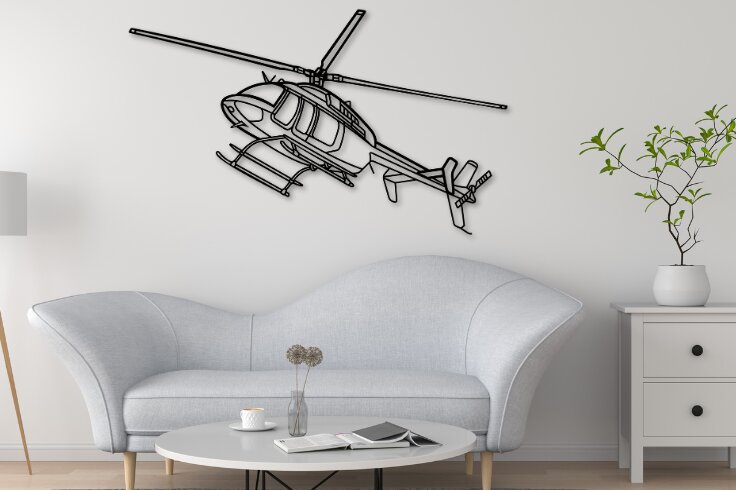 Intra απο ξύλο plywood 3mm-4mm πάχος 407 Helicopter Silhouette,  Δίασταση 15x15 cm INTRAFABR-109730266