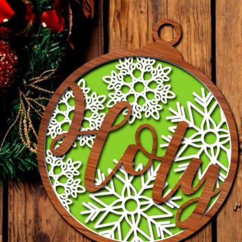 Intra απο ξύλο plywood 3mm-4mm πάχος 45 Χριστουγεννιάτικο στολίδι Δέσμη κοπής με λέιζερ Δίασταση 8x8 cm INTRAFABR-38543103 - Image 9