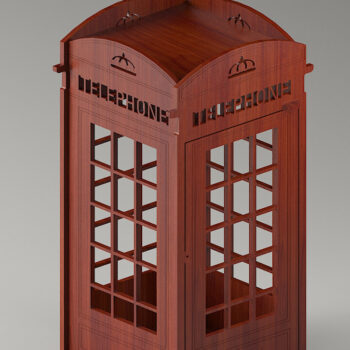 Intra απο ξύλο plywood 3mm-4mm πάχος κοπής 4mm London Telephone  Δίασταση 30x20 cm INTRAFABR-42349125 - Image 1