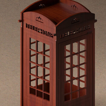 Intra απο ξύλο plywood 3mm-4mm πάχος κοπής 4mm London Telephone  Δίασταση 30x20 cm INTRAFABR-42349125 - Image 3