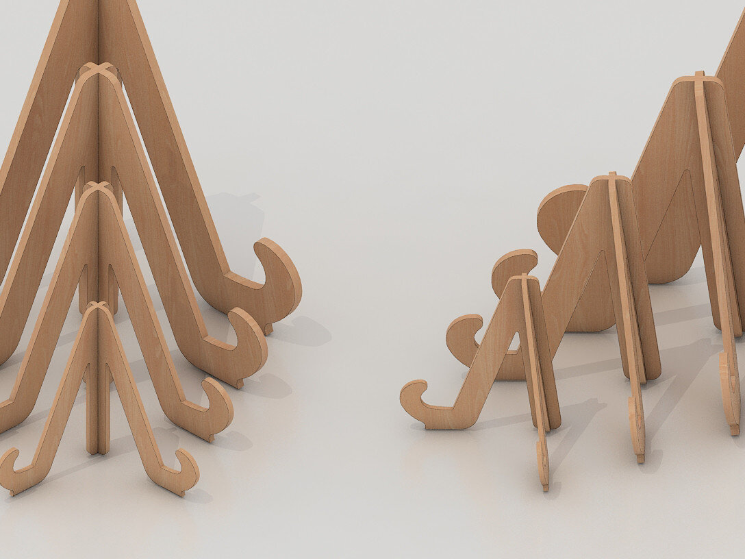 Intra απο ξύλο plywood 3mm-4mm πάχος 4Size Plate Stand 211 Δίασταση 30x20 cm INTRAFABR-54366144 - Image 2