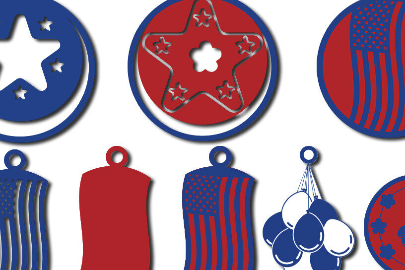 Intra απο ξύλο plywood 3mm-4mm πάχος Σχέδιο δέσμης σκουλαρίκια 4ης Ιουλίου Δίασταση 15x18 cm INTRAFABR-90663409