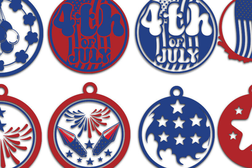 Intra απο ξύλο plywood 3mm-4mm πάχος Σχέδιο δέσμης σκουλαρίκια 4ης Ιουλίου Δίασταση 15x18 cm INTRAFABR-90663601